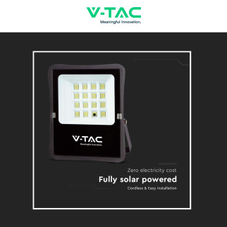 VT-55100 Faro LED 12W con Pannello Solare IP65 Nero V-Tac