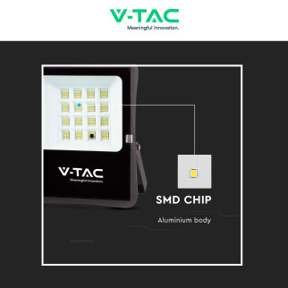 VT-55100 Faro LED 12W con Pannello Solare IP65 Nero V-Tac