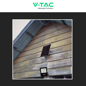 VT-55300 Faro LED 20W con Pannello Solare IP65 Nero V-Tac