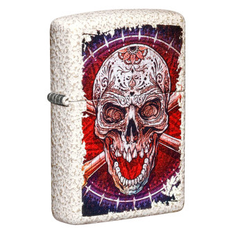 Accendino Zippo Mod. 49410 Skull Design Ricaricabile Antivento