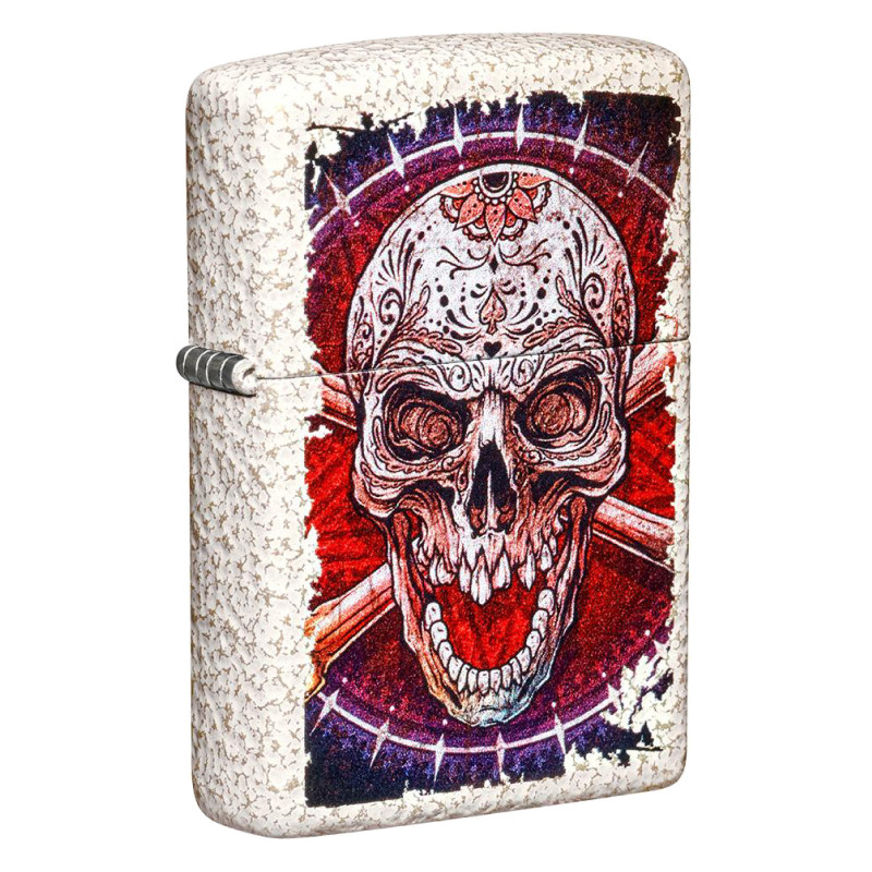 Accendino Zippo Mod. 49410 Skull Design Ricaricabile Antivento