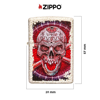 Accendino Zippo Mod. 49410 Skull Design Ricaricabile Antivento