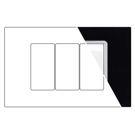 MAPAM Placca Vetro GEM 3P Nero - mod. 6003BL-2 - Compatibile con Vimar PLANA MAPAM Placca Vetro GEM 3P Nero - mod. 6003BL-2 - Compatibile con Vimar PLANA