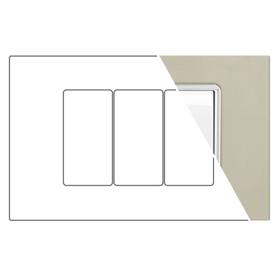MAPAM Placca Vetro GEM 3P Champagne - mod. 6003BL-5 - Compatibile con Vimar PLANA MAPAM Placca Vetro GEM 3P Champagne - mod. 6003BL-5 - Compatibile con Vimar PLANA