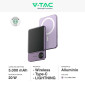 Immagine 2 - V-Tac VT-50005 Power Bank Wireless 5000mAh con Ricarica Rapida PD Attacco Magnetico e Display - SKU 7851