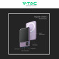 Immagine 7 - V-Tac VT-50005 Power Bank Wireless 5000mAh con Ricarica Rapida PD Attacco Magnetico e Display - SKU 7851