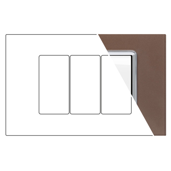 MAPAM Placca Vetro GEM 3P Bronzo - mod. 6003BL-7 - Compatibile con Vimar PLANA MAPAM Placca Vetro GEM 3P Bronzo - mod. 6003BL-7 - Compatibile con Vimar PLANA