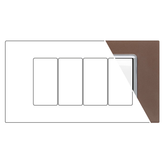 MAPAM Placca Vetro GEM 4P Bronzo - mod. 6004BL-7 - Compatibile con Vimar PLANA MAPAM Placca Vetro GEM 4P Bronzo - mod. 6004BL-7 - Compatibile con Vimar PLANA