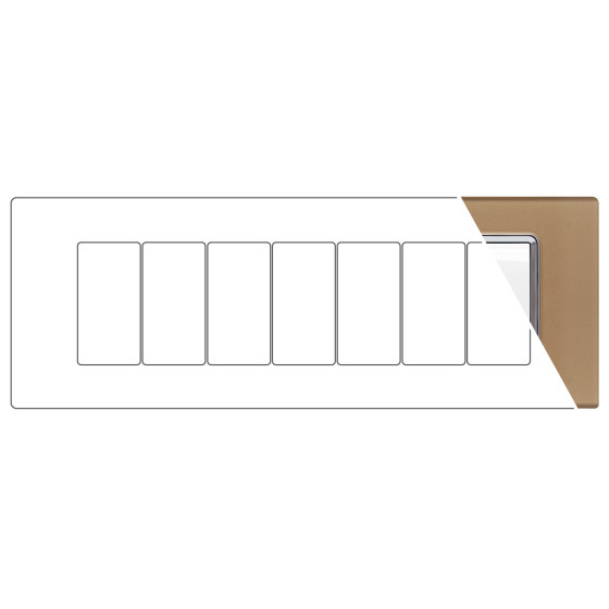 MAPAM Placca Vetro GEM 7P Oro - mod. 6007BL-4 - Compatibile con Vimar PLANA MAPAM Placca Vetro GEM 7P Oro - mod. 6007BL-4 - Compatibile con Vimar PLANA