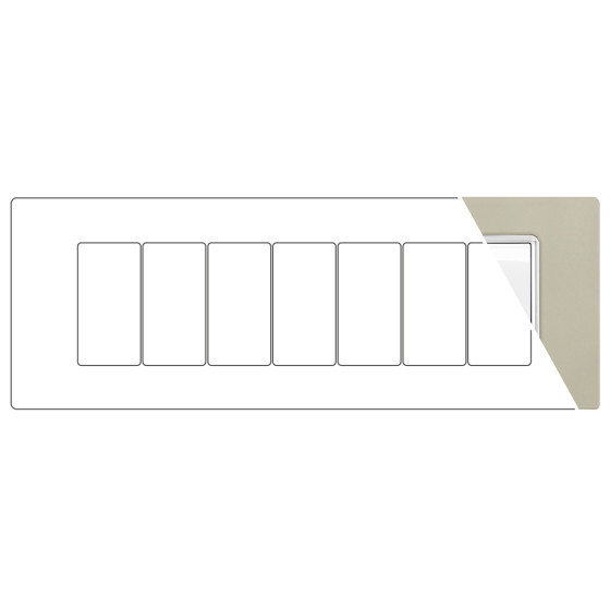 MAPAM Placca Vetro GEM 7P Champagne - mod. 6007BL-5 - Compatibile con Vimar PLANA MAPAM Placca Vetro GEM 7P Champagne - mod. 6007BL-5 - Compatibile con Vimar PLANA