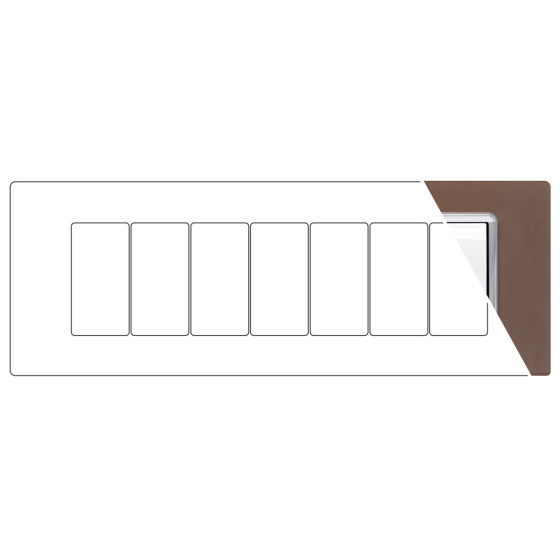 MAPAM Placca Vetro GEM 7P Bronzo - mod. 6007BL-7 - Compatibile con Vimar PLANA MAPAM Placca Vetro GEM 7P Bronzo - mod. 6007BL-7 - Compatibile con Vimar PLANA