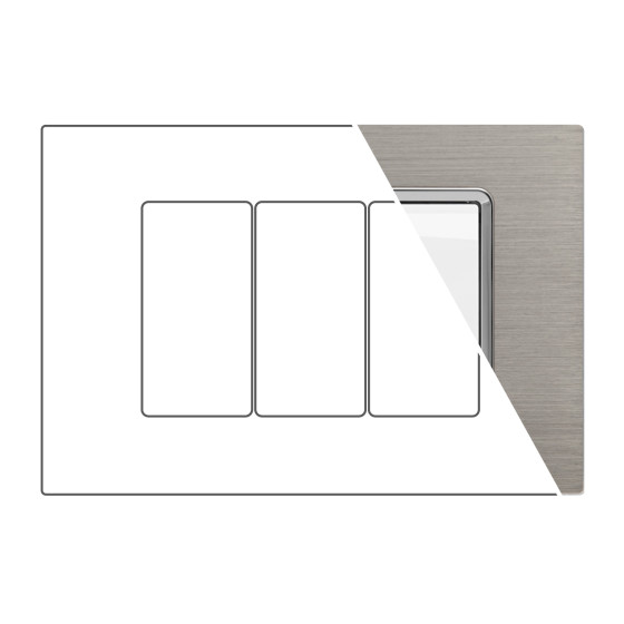MAPAM Placca Alluminio JOY 3P - mod. 5003LL-4 - Compatibile con BTicino MATIX MAPAM Placca Alluminio JOY 3P - mod. 5003LL-4 - Compatibile con BTicino MATIX