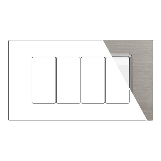 MAPAM Placca Alluminio JOY 4P - mod. 5004LL-4 - Compatibile con BTicino MATIX MAPAM Placca Alluminio JOY 4P - mod. 5004LL-4 - Compatibile con BTicino MATIX