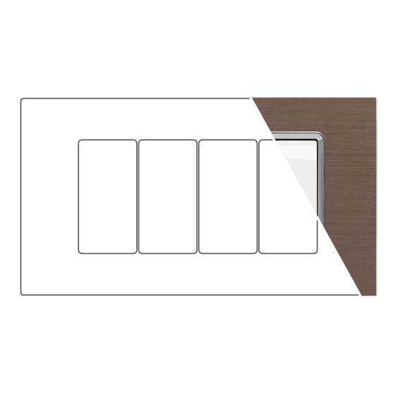 MAPAM Placca Alluminio JOY 4P - mod. 5004LL-5 - Compatibile con BTicino MATIX MAPAM Placca Alluminio JOY 4P - mod. 5004LL-5 - Compatibile con BTicino MATIX