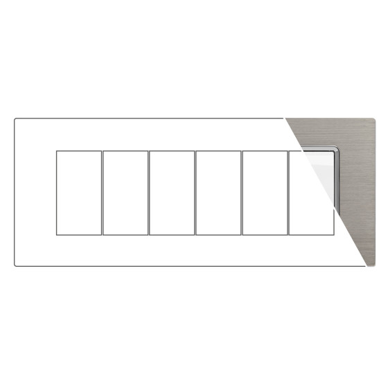 MAPAM Placca Alluminio JOY 6P - mod. 5006LL-5 - Compatibile con BTicino MATIX MAPAM Placca Alluminio JOY 6P - mod. 5006LL-5 - Compatibile con BTicino MATIX