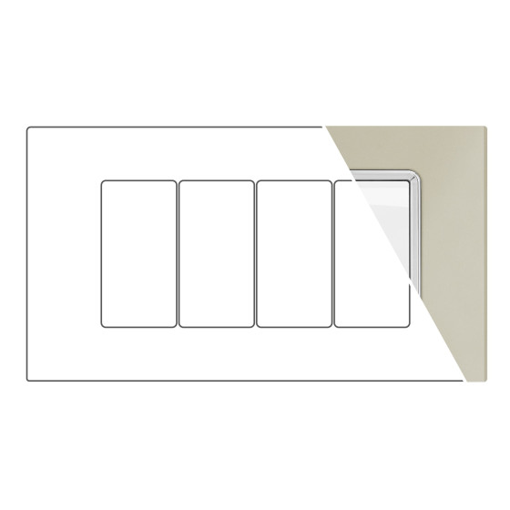 MAPAM Placca Alluminio JOY 4P Champagne - mod. 5004LL-2 - Compatibile con BTicino MATIX MAPAM Placca Alluminio JOY 4P Champagne - mod. 5004LL-2 - Compatibile con BTicino MATIX