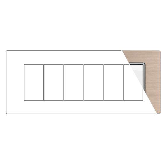 MAPAM Placca Alluminio JOY 6P Champagne - mod. 5006LL-2 - Compatibile con BTicino MATIX MAPAM Placca Alluminio JOY 6P Champagne - mod. 5006LL-2 - Compatibile con BTicino MATIX