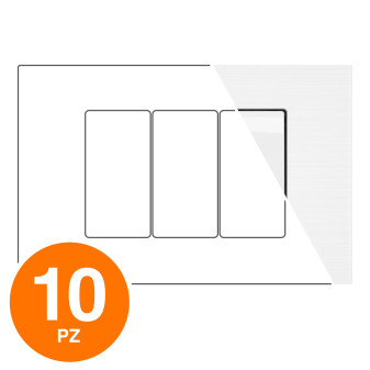MAPAM Placca Tecnopolimero Spazzolato JOY 3P Bianco - Confezione 10pz - mod....