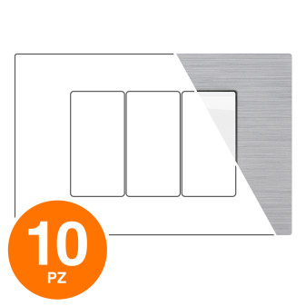 MAPAM Placca Tecnopolimero Spazzolato JOY 3P Silver - Confezione 10pz - mod....