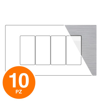 MAPAM Placca Tecnopolimero Spazzolato JOY 4P Silver - Confezione 10pz - mod....
