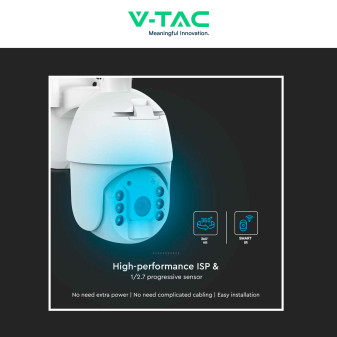 VT-11024-4G Telecamera di Sorveglianza PTZ Bianca V-Tac