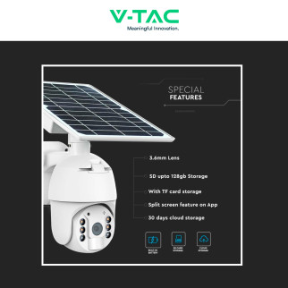 VT-11024-4G Telecamera di Sorveglianza PTZ Bianca V-Tac