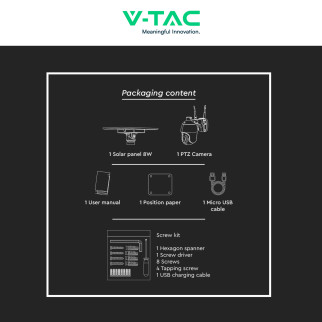VT-11024-4G Telecamera di Sorveglianza PTZ Bianca V-Tac