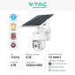 Immagine 2 - V-Tac Smart VT-11024-WIFI Telecamera di Sorveglianza Wi-Fi HD PTZ Sensore di Movimento Pannello Solare Colore Bianco - SKU 11618