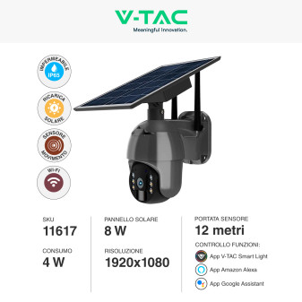 VT-11024-WIFI Telecamera di Sorveglianza PTZ Nera V-Tac