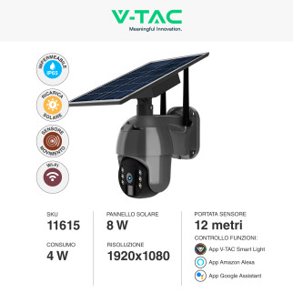 VT-11024-4G Telecamera di Sorveglianza PTZ Nera V-Tac