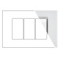 MAPAM Placca Vetro JOY 3P Bianco - mod. 5003BL-1 - Compatibile con BTicino MATIX