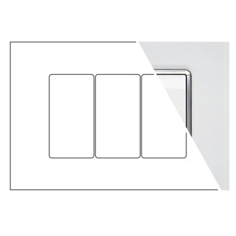 MAPAM Placca Vetro JOY 3P Bianco - mod. 5003BL-1 - Compatibile con BTicino MATIX