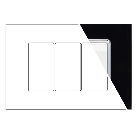 MAPAM Placca Vetro JOY 3P Nero - mod. 5003BL-2 - Compatibile con BTicino MATIX MAPAM Placca Vetro JOY 3P Nero - mod. 5003BL-2 - Compatibile con BTicino MATIX