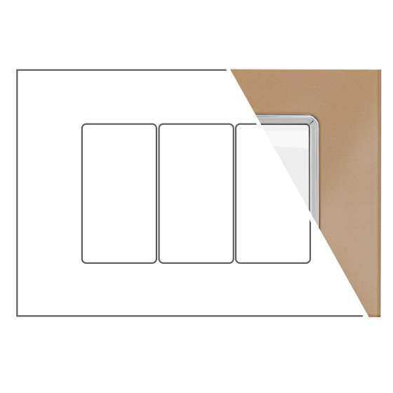 MAPAM Placca Vetro JOY 3P Oro - mod. 5003BL-4 - Compatibile con BTicino MATIX MAPAM Placca Vetro JOY 3P Oro - mod. 5003BL-4 - Compatibile con BTicino MATIX