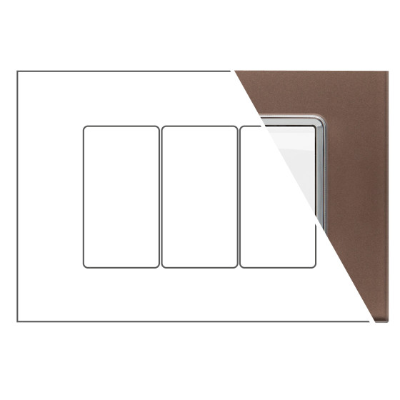 MAPAM Placca Vetro JOY 3P Bronzo - mod. 5003BL-7 - Compatibile con BTicino MATIX MAPAM Placca Vetro JOY 3P Bronzo - mod. 5003BL-7 - Compatibile con BTicino MATIX