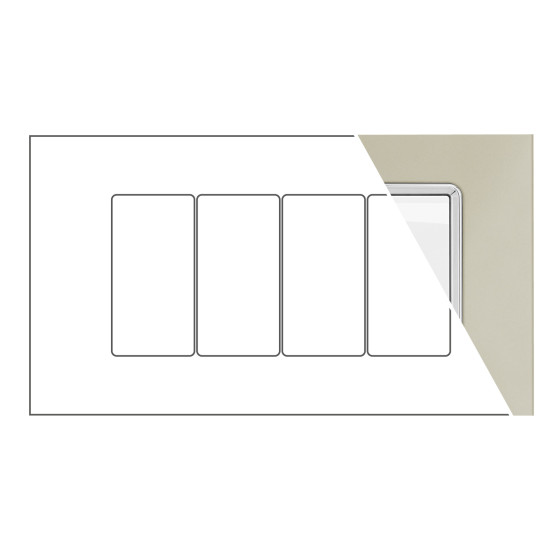 MAPAM Placca Vetro JOY 4P Champagne - mod. 5004BL-5 - Compatibile con BTicino MATIX MAPAM Placca Vetro JOY 4P Champagne - mod. 5004BL-5 - Compatibile con BTicino MATIX