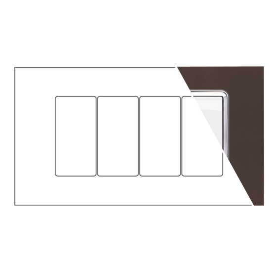 MAPAM Placca Vetro JOY 4P Testa di Moro - mod. 5004BL-6 - Compatibile con BTicino MATIX MAPAM Placca Vetro JOY 4P Testa di Moro - mod. 5004BL-6 - Compatibile con BTicino MATIX