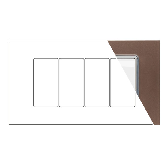 MAPAM Placca Vetro JOY 4P Bronzo - mod. 5004BL-7 - Compatibile con BTicino MATIX MAPAM Placca Vetro JOY 4P Bronzo - mod. 5004BL-7 - Compatibile con BTicino MATIX