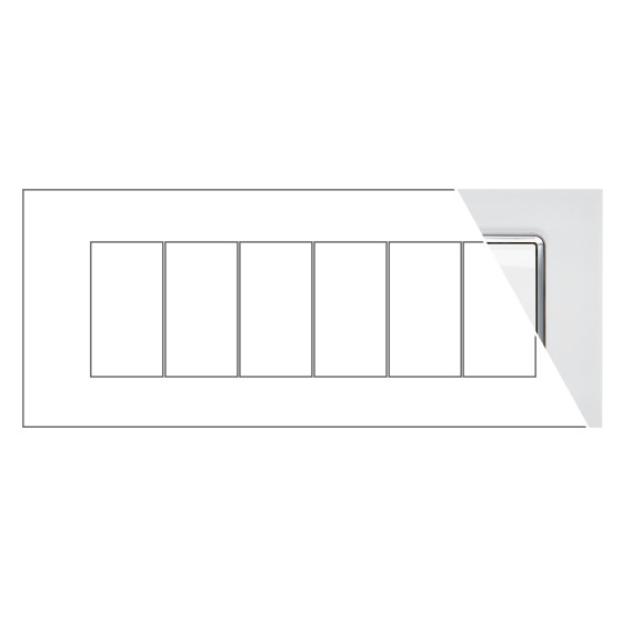 MAPAM Placca Vetro JOY 6P Bianco - mod. 5006BL-1 - Compatibile con BTicino MATIX MAPAM Placca Vetro JOY 6P Bianco - mod. 5006BL-1 - Compatibile con BTicino MATIX