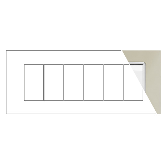 MAPAM Placca Vetro JOY 6P Champagne - mod. 5006BL-5 - Compatibile con BTicino MATIX MAPAM Placca Vetro JOY 6P Champagne - mod. 5006BL-5 - Compatibile con BTicino MATIX