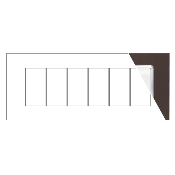MAPAM Placca Vetro JOY 6P Testa di Moro - mod. 5006BL-6 - Compatibile con BTicino MATIX MAPAM Placca Vetro JOY 6P Testa di Moro - mod. 5006BL-6 - Compatibile con BTicino MATIX