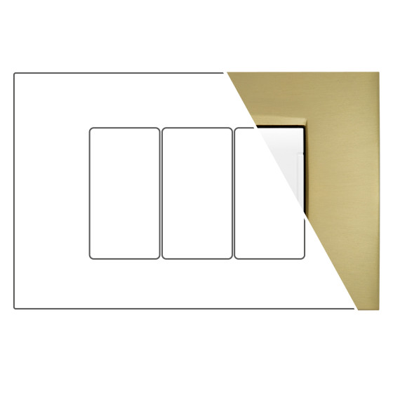 MAPAM Placca Metallo VIP 3P Oro Spazzolato - mod. CBM7003-7 - Compatibile con BTicino AIR MAPAM Placca Metallo VIP 3P Oro Spazzolato - mod. CBM7003-7 - Compatibile con BTicino AIR