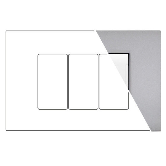 MAPAM Placca Metallo VIP 3P Grigio Chiaro - mod. CBM7003-4 - Compatibile con BTicino AIR MAPAM Placca Metallo VIP 3P Grigio Chiaro - mod. CBM7003-4 - Compatibile con BTicino AIR