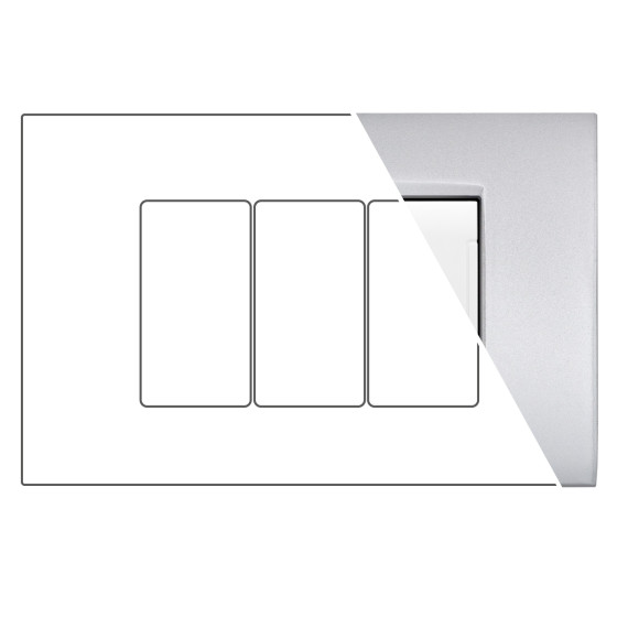 MAPAM Placca Metallo VIP 3P Silver - mod. CBM7003-3 - Compatibile con BTicino AIR MAPAM Placca Metallo VIP 3P Silver - mod. CBM7003-3 - Compatibile con BTicino AIR