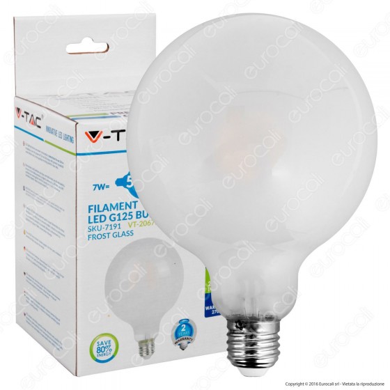 V-Tac VT-2067D Lampadina LED E27 7W Globo G125 Frost Filamento V-Tac VT-2067D Lampadina LED E27 7W Globo G125 Frost Filamento