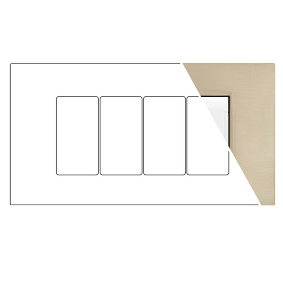 MAPAM Placca Metallo VIP 4P Champagne - mod. CBM7004-6 - Compatibile con BTicino AIR MAPAM Placca Metallo VIP 4P Champagne - mod. CBM7004-6 - Compatibile con BTicino AIR