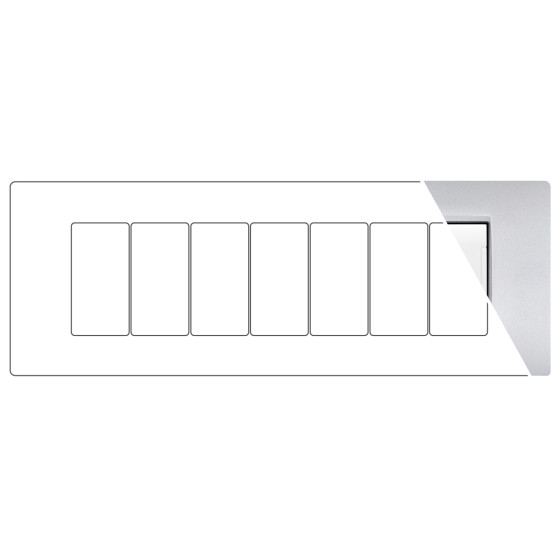 MAPAM Placca Metallo VIP 7P Silver - mod. CBM7007-3 - Compatibile con BTicino AIR MAPAM Placca Metallo VIP 7P Silver - mod. CBM7007-3 - Compatibile con BTicino AIR