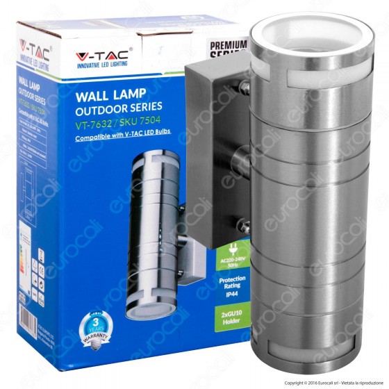 V-Tac VT-7632 Portalampada Doppio Wall Light da Muro per 2 Lampadine V-Tac VT-7632 Portalampada Doppio Wall Light da Muro per 2 Lampadine