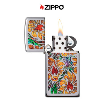 Accendino Zippo Slim mod. 29702 Fusion Floral Ricaricabile Antivento