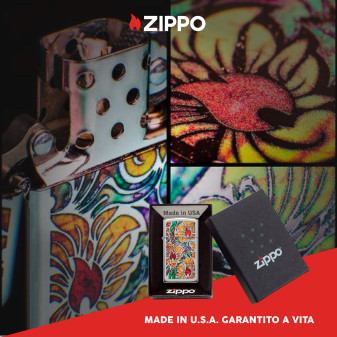 Accendino Zippo Slim mod. 29702 Fusion Floral Ricaricabile Antivento